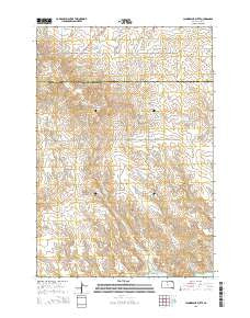 Laundreaux Butte South Dakota Current topographic map, 1:24000 scale, 7.5 X 7.5 Minute, Year 2015
