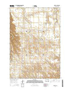 Milesville South Dakota Current topographic map, 1:24000 scale, 7.5 X 7.5 Minute, Year 2015