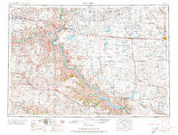 Mitchell South Dakota Historical topographic map, 1:250000 scale, 1 X 2 Degree, Year 1955