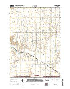 Pukwana South Dakota Current topographic map, 1:24000 scale, 7.5 X 7.5 Minute, Year 2015