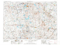 Watertown South Dakota Historical topographic map, 1:250000 scale, 1 X 2 Degree, Year 1958