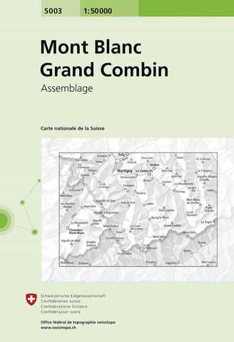 Buy map Mt Blanc - Grand Combin : Switzerland 1:50,000 Topographic Map Series #5003