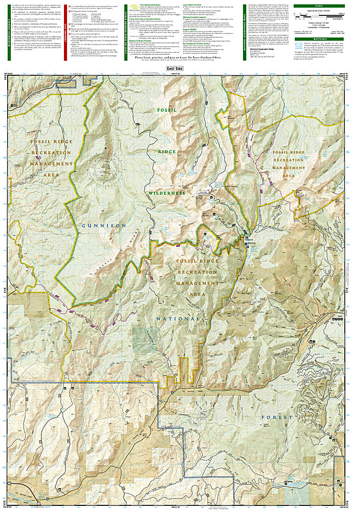 Buy map: Gunnison and Pitkin, Colorado, Map 132 by National Geographic ...