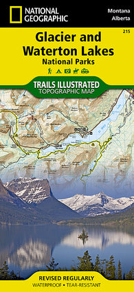 Buy map Glacier and Waterton Lakes National Parks, Map 215 by National Geographic Maps