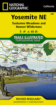 Buy map Yosemite NE, Tuolumne Meadows and Hoover Wilderness, Map 308 by National Geographic Maps