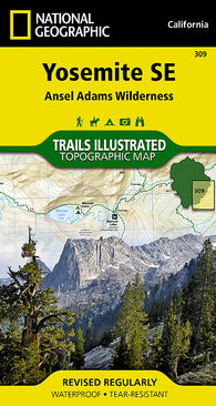 Buy map Yosemite Southeast, Ansel Adams Wilderness, Map 309 by National Geographic Maps