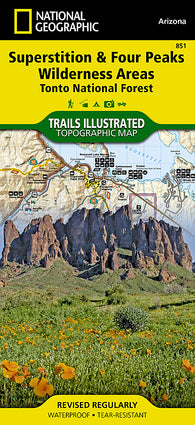 Buy map Superstition and Four Peaks Wilderness Areas, Map 851 by National Geographic Maps