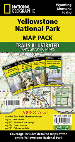 Buy map Yellowstone National Park, Sectional Map Pack Bundle by National Geographic Maps