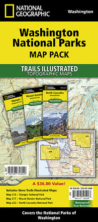 Buy map Washington National Parks Map Pack Bundle by National Geographic Maps