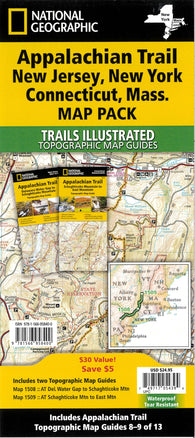 Buy map The Appalachian Trail (AT) Map Pack Bundle of New Jersey, New York, Connecticut, Massachusetts