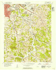 Antioch Tennessee Historical topographic map, 1:24000 scale, 7.5 X 7.5 Minute, Year 1952