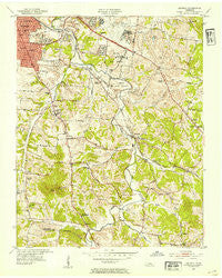 Antioch Tennessee Historical topographic map, 1:24000 scale, 7.5 X 7.5 Minute, Year 1952