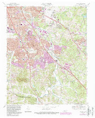 Antioch Tennessee Historical topographic map, 1:24000 scale, 7.5 X 7.5 Minute, Year 1968