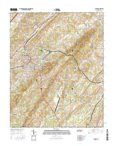 Athens Tennessee Current topographic map, 1:24000 scale, 7.5 X 7.5 Minute, Year 2016