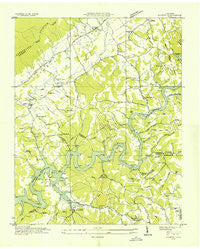 Ausmus Tennessee Historical topographic map, 1:24000 scale, 7.5 X 7.5 Minute, Year 1936