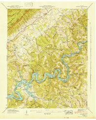 Ausmus Tennessee Historical topographic map, 1:24000 scale, 7.5 X 7.5 Minute, Year 1942