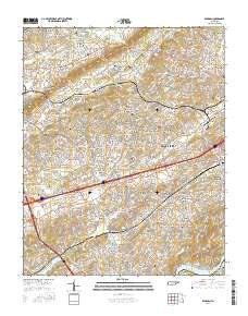 Bearden Tennessee Current topographic map, 1:24000 scale, 7.5 X 7.5 Minute, Year 2016