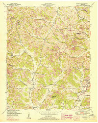 Booneville Tennessee Historical topographic map, 1:24000 scale, 7.5 X 7.5 Minute, Year 1951