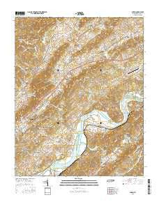 Burem Tennessee Current topographic map, 1:24000 scale, 7.5 X 7.5 Minute, Year 2016