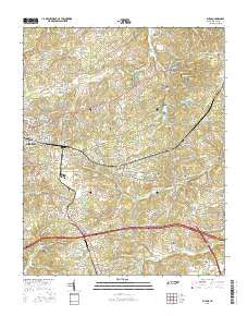 Burns Tennessee Current topographic map, 1:24000 scale, 7.5 X 7.5 Minute, Year 2016
