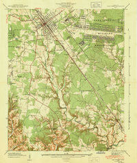 Camp Forrest Tennessee Historical topographic map, 1:24000 scale, 7.5 X 7.5 Minute, Year 1941