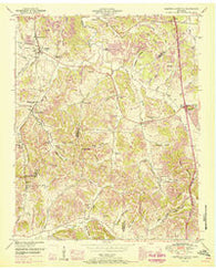 Campbells Station Tennessee Historical topographic map, 1:24000 scale, 7.5 X 7.5 Minute, Year 1951