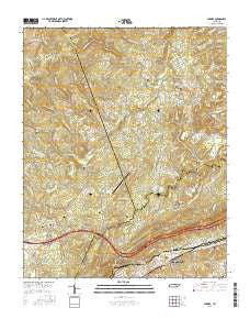 Cardiff Tennessee Current topographic map, 1:24000 scale, 7.5 X 7.5 Minute, Year 2016