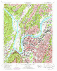 Chattanooga Tennessee Historical topographic map, 1:24000 scale, 7.5 X 7.5 Minute, Year 1969