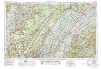 Chattanooga Tennessee Historical topographic map, 1:250000 scale, 1 X 2 Degree, Year 1957