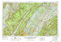 Chattanooga Tennessee Historical topographic map, 1:250000 scale, 1 X 2 Degree, Year 1957