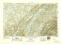Chattanooga Tennessee Historical topographic map, 1:250000 scale, 1 X 2 Degree, Year 1953
