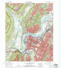 Chattanooga Tennessee Historical topographic map, 1:24000 scale, 7.5 X 7.5 Minute, Year 1969