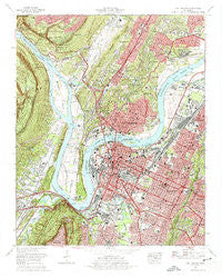 Chattanooga Tennessee Historical topographic map, 1:24000 scale, 7.5 X 7.5 Minute, Year 1969