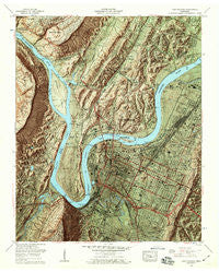 Chattanooga Tennessee Historical topographic map, 1:24000 scale, 7.5 X 7.5 Minute, Year 1958