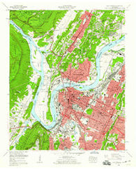 Chattanooga Tennessee Historical topographic map, 1:24000 scale, 7.5 X 7.5 Minute, Year 1958