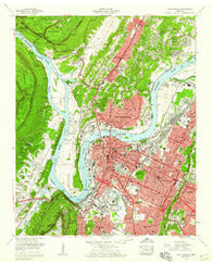 Chattanooga Tennessee Historical topographic map, 1:24000 scale, 7.5 X 7.5 Minute, Year 1958