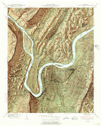 Chattanooga Tennessee Historical topographic map, 1:24000 scale, 7.5 X 7.5 Minute, Year 1940