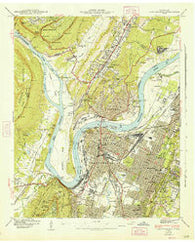 Chattanooga Tennessee Historical topographic map, 1:24000 scale, 7.5 X 7.5 Minute, Year 1941