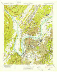 Chattanooga Tennessee Historical topographic map, 1:24000 scale, 7.5 X 7.5 Minute, Year 1940