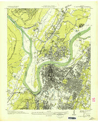Chattanooga Tennessee Historical topographic map, 1:24000 scale, 7.5 X 7.5 Minute, Year 1936