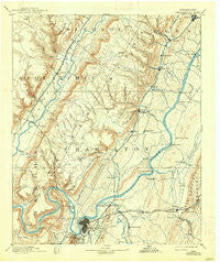 Chattanooga Tennessee Historical topographic map, 1:125000 scale, 30 X 30 Minute, Year 1893