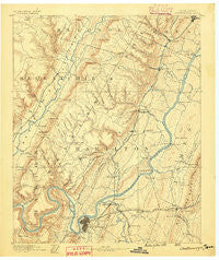 Chattanooga Tennessee Historical topographic map, 1:125000 scale, 30 X 30 Minute, Year 1888
