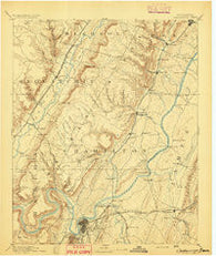 Chattanooga Tennessee Historical topographic map, 1:125000 scale, 30 X 30 Minute, Year 1893