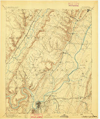 Chattanooga Tennessee Historical topographic map, 1:125000 scale, 30 X 30 Minute, Year 1893