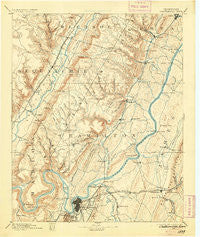 Chattanooga Tennessee Historical topographic map, 1:125000 scale, 30 X 30 Minute, Year 1893
