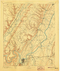 Chattanooga Tennessee Historical topographic map, 1:125000 scale, 30 X 30 Minute, Year 1893