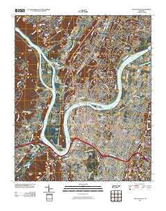 Chattanooga Tennessee Historical topographic map, 1:24000 scale, 7.5 X 7.5 Minute, Year 2010