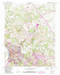 Clarksville Tennessee Historical topographic map, 1:24000 scale, 7.5 X 7.5 Minute, Year 1957