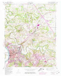 Clarksville Tennessee Historical topographic map, 1:24000 scale, 7.5 X 7.5 Minute, Year 1957