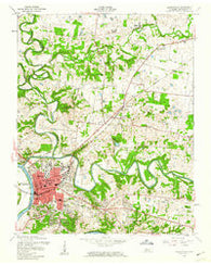 Clarksville Tennessee Historical topographic map, 1:24000 scale, 7.5 X 7.5 Minute, Year 1957